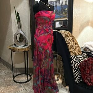 Colorful strapless dress